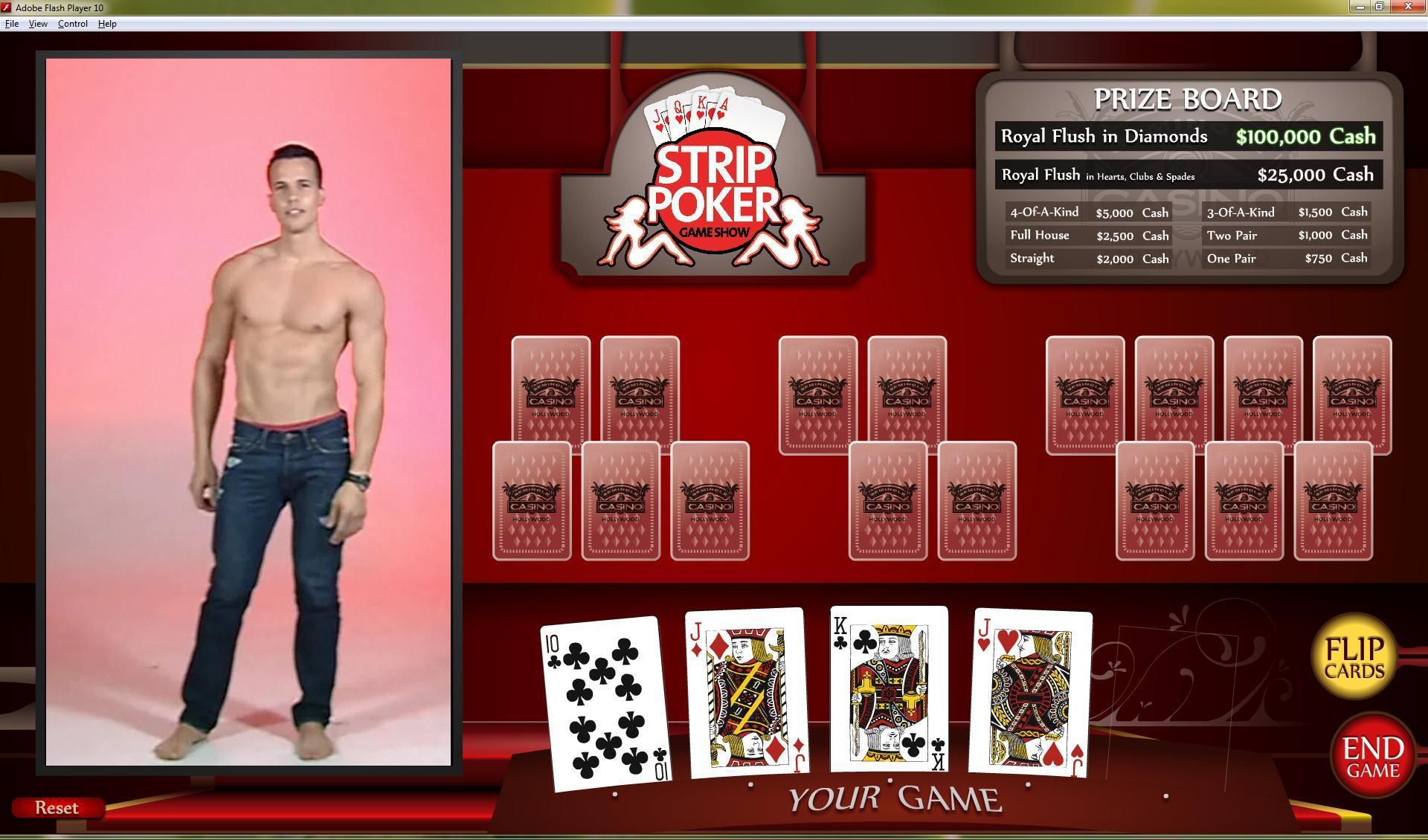 Strip poker game show