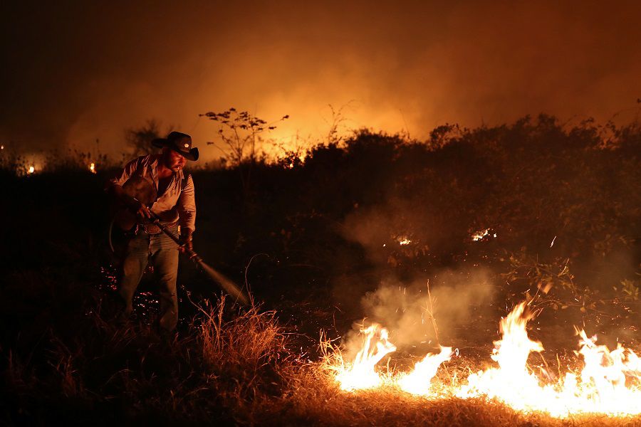 The Wider Image: In Brazil, it's not just the Amazon that's burning. The world's largest wetland is on fire too