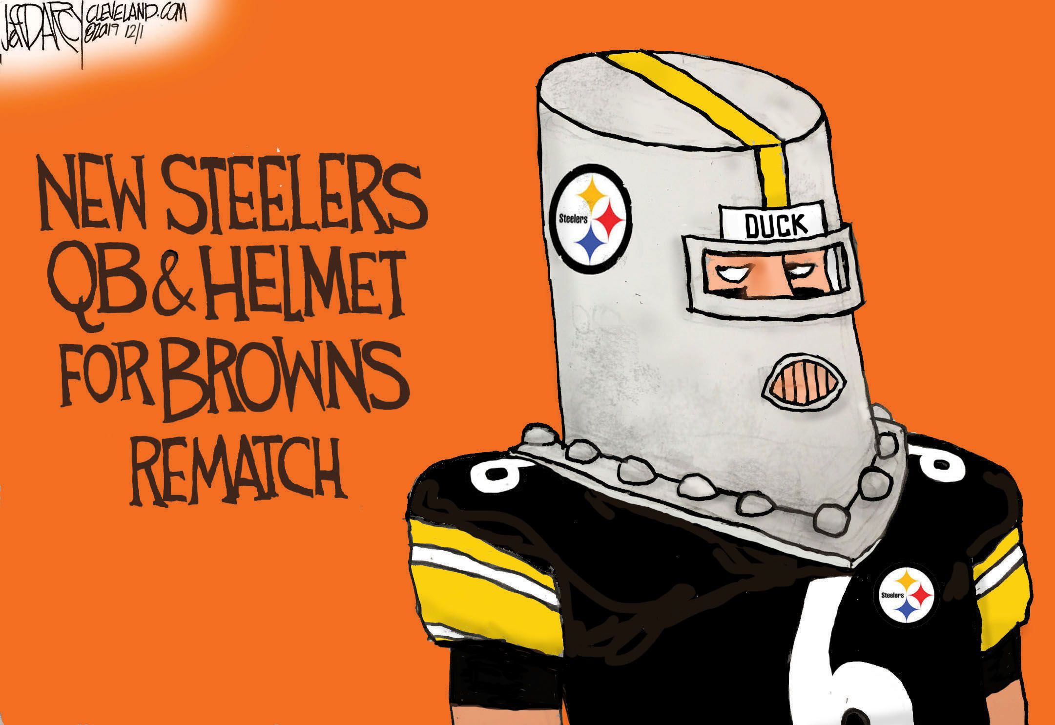 Browns, Steelers sporting new headwear: Darcy cartoon 