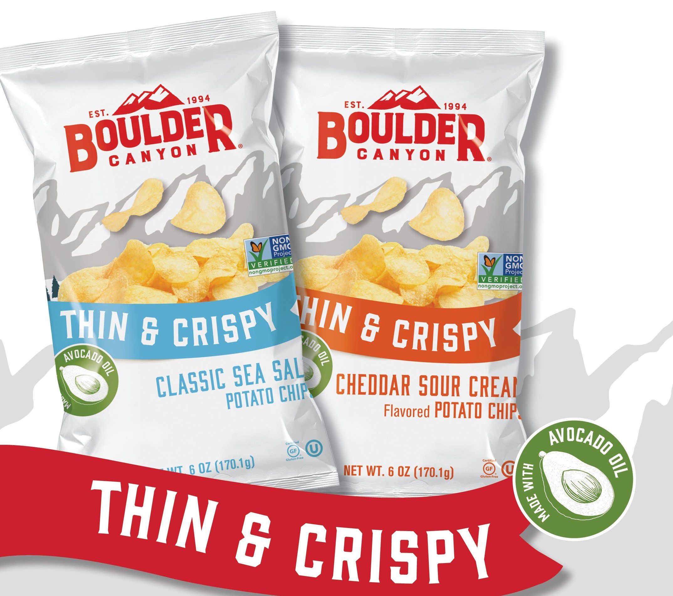 Boulder Canyon launches thin and crispy potato chips made with avocado oil  