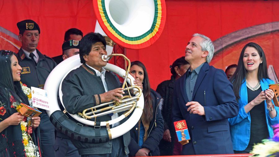 Bolivia's President Evo Morales speaks during a ceremony that mark the "Day of Agricultural Revolution" in Challapata