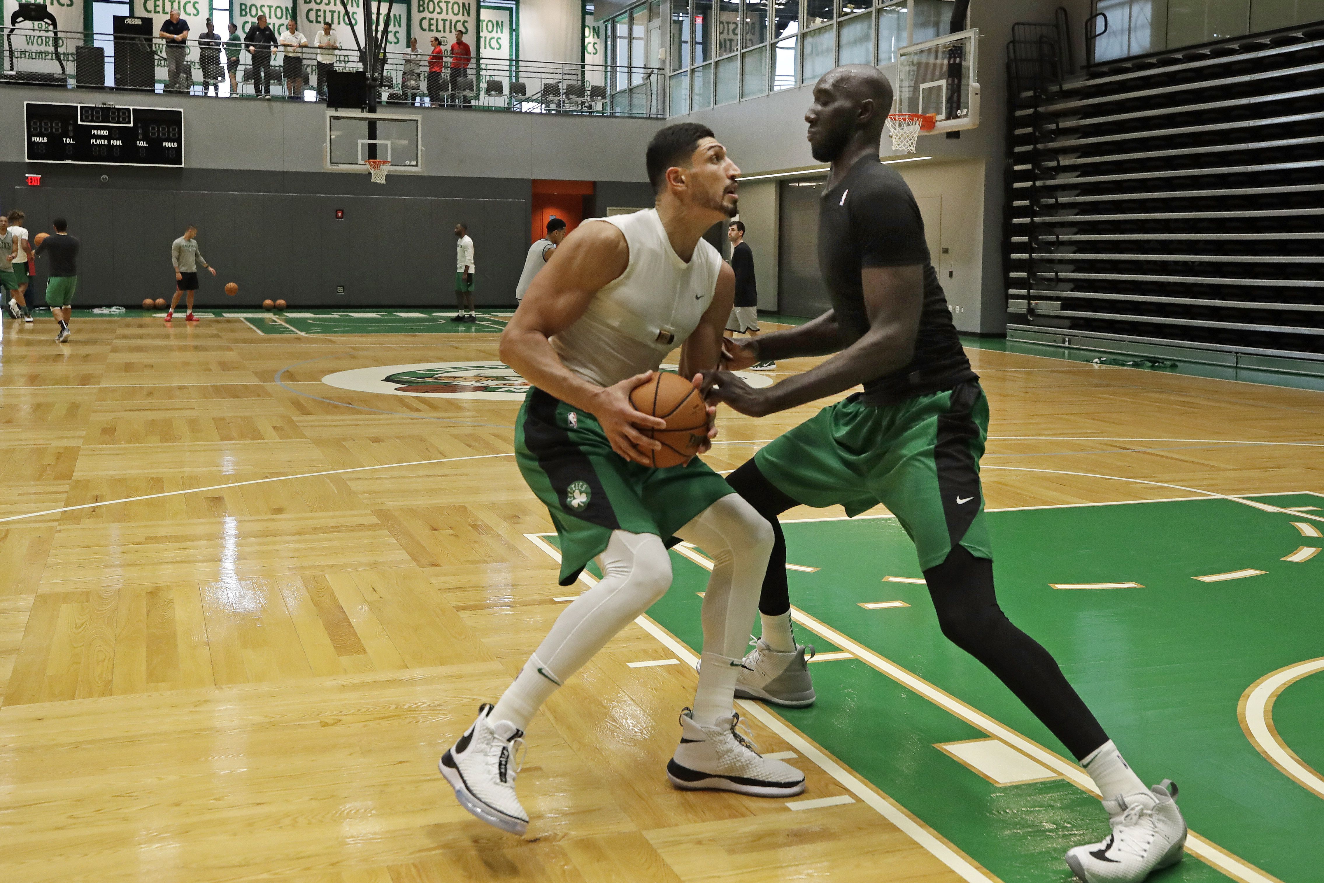 Boston Celtics Enes Kanter seeks out Tacko Fall after every practice: 'he's  one strong dude' 
