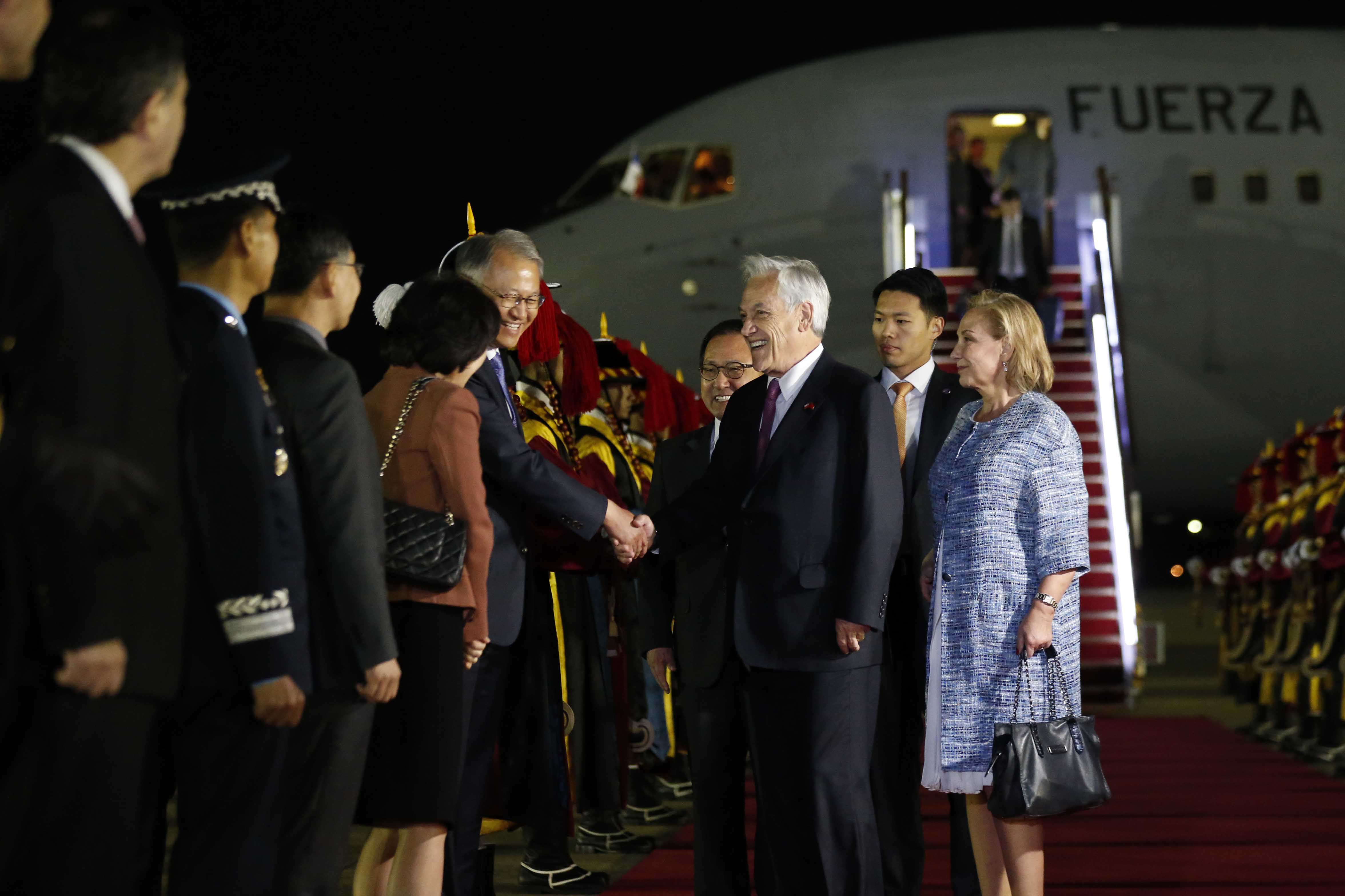 Presidente Piñera, llega a la ciudad de Seul para iniciar su visita de estado a Corea del Sur