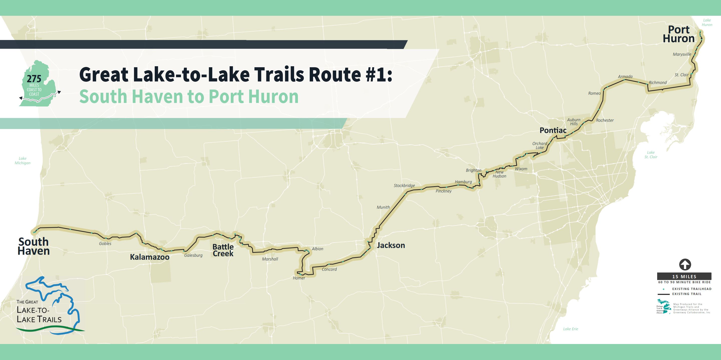 275 mile trail linking Lake Michigan Lake Huron will open with