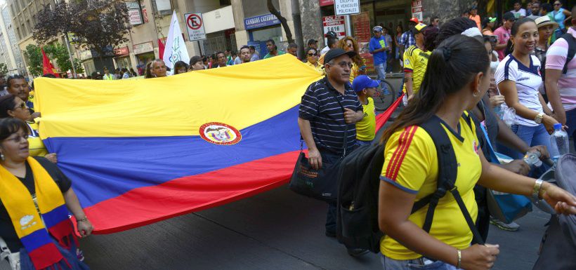 Marcha de inmigrantes en Chile