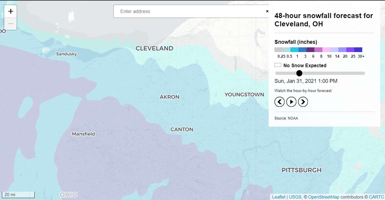 Oh Weather Cleveland Com Rolls Out New Snowfall Prediction Map Cleveland Com