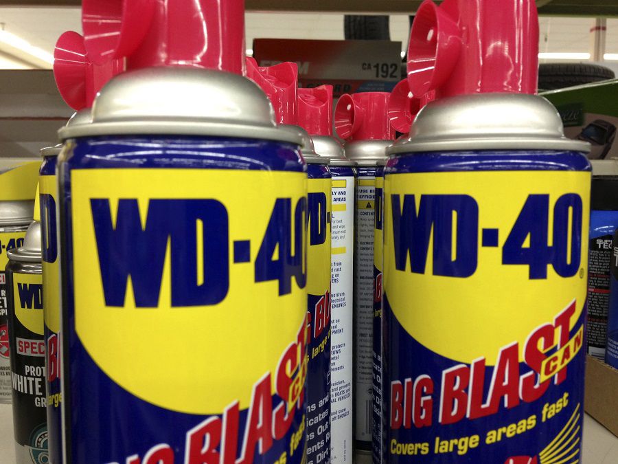 WD-40 is on display at a retail shop in San Diego, California