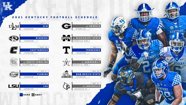 Seven home games highlight Kentucky football 2021 schedule