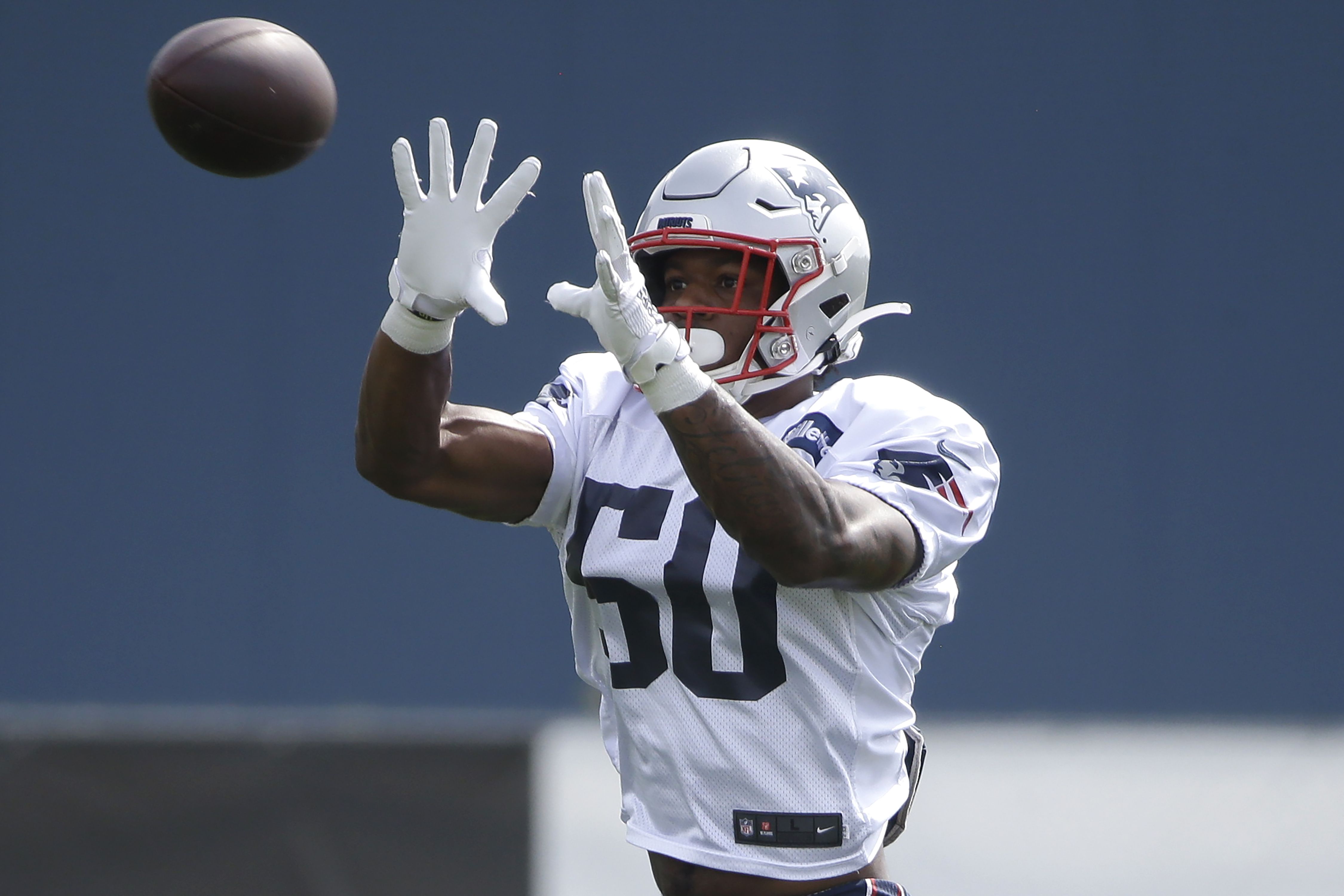 New England Patriots wide receiver N'Keal Harry catches a pass in the first  half of an NFL football game against the Cincinnati Bengals, Sunday, Dec.  15, 2019, in Cincinnati. (AP Photo/Gary Landers