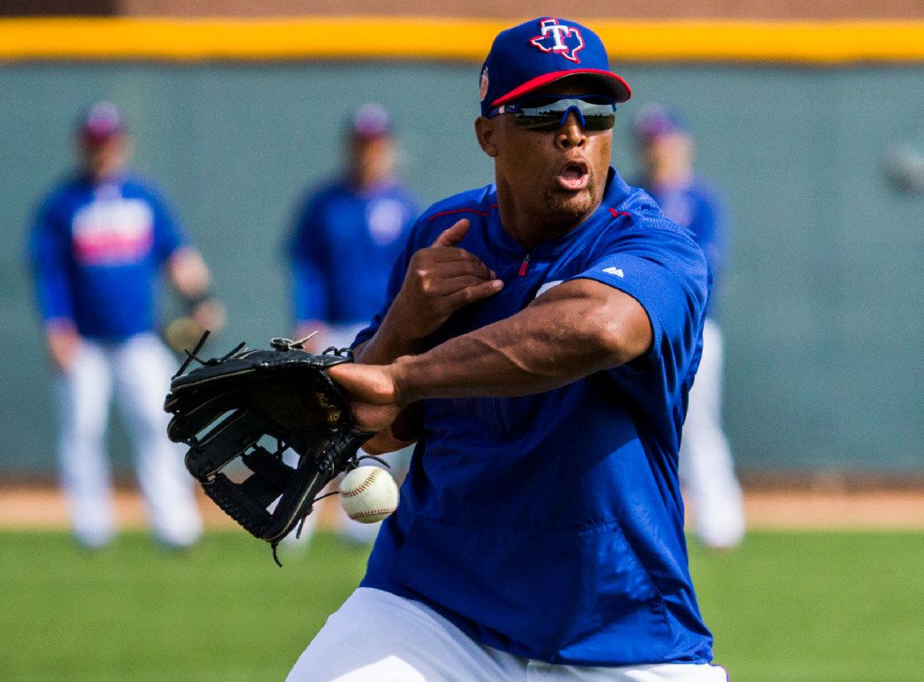 Adrian Beltre takes batting practice