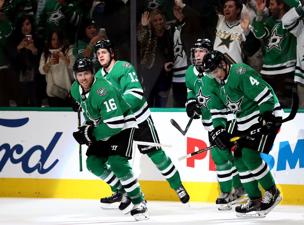 Joe Pavelski of the Dallas Stars throws a puck into the stands News  Photo - Getty Images