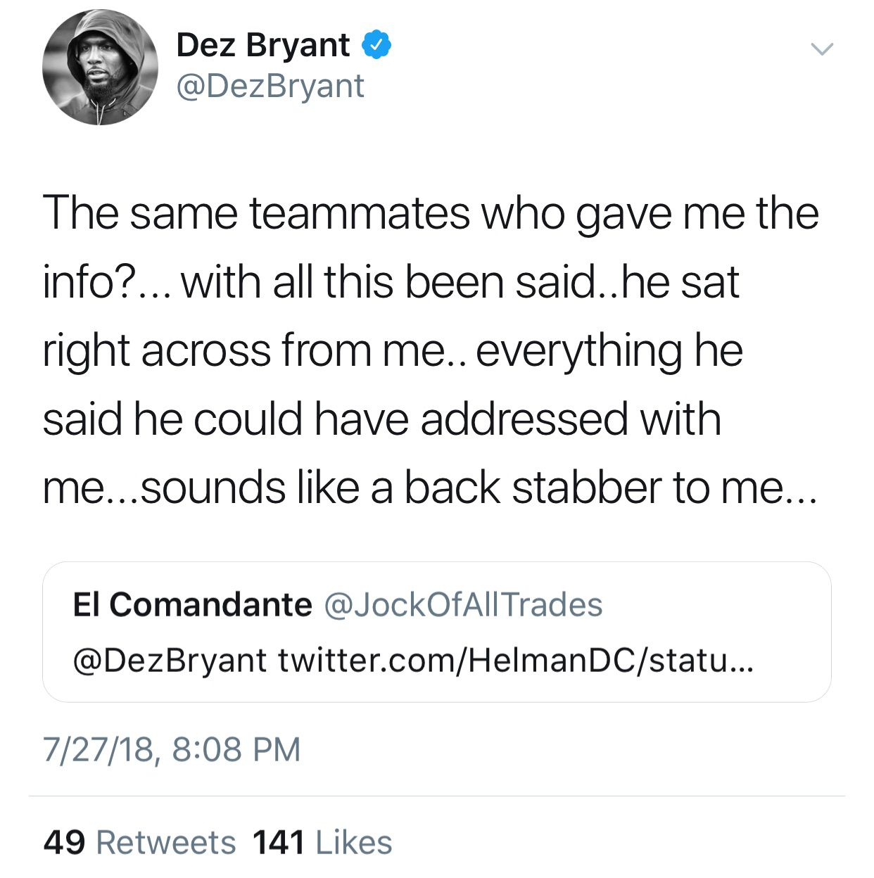 Dez Bryant rips Dallas Cowboys' play calling, calls LB Sean Lee 'snake'