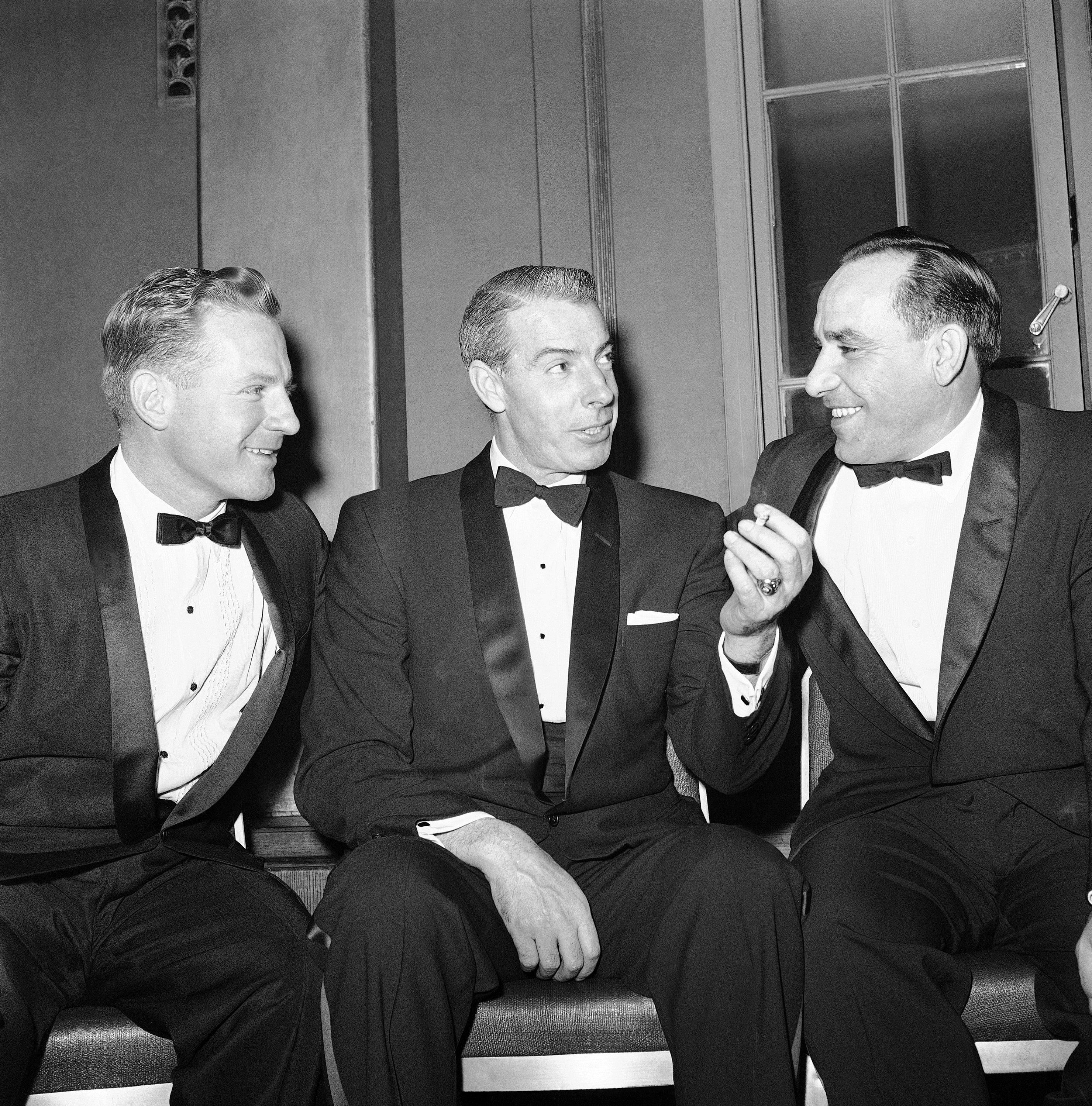 Joe Dimaggio With Mickey Mantle And Billy Martin Vintage by Photo File